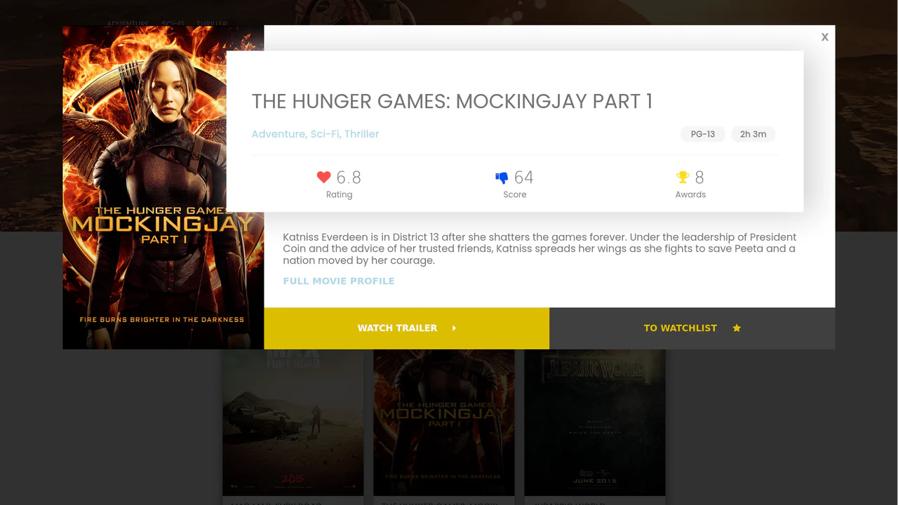 React IMDB Website Clone with Modals