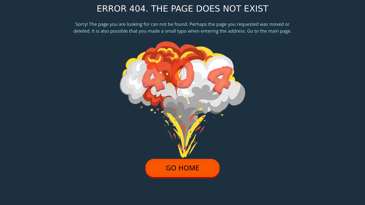 Page 404 Big Boom Explosion Effect