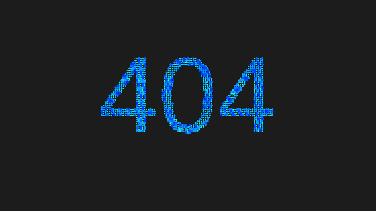Text Particles 404 Page