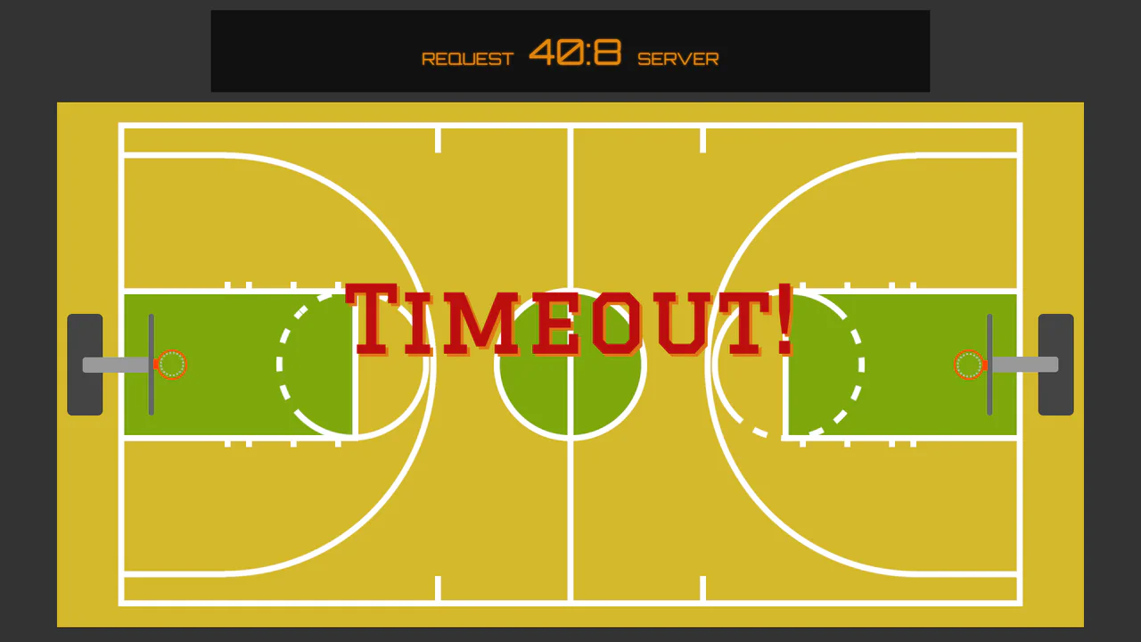 Basketball Court 408 Timeout Error Page (CSS Art)