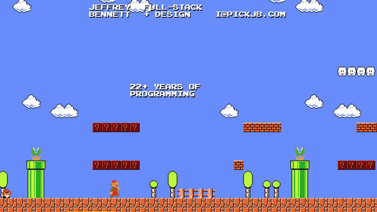 Super Cool Gaming-Style Resume with Horizontal Parallax