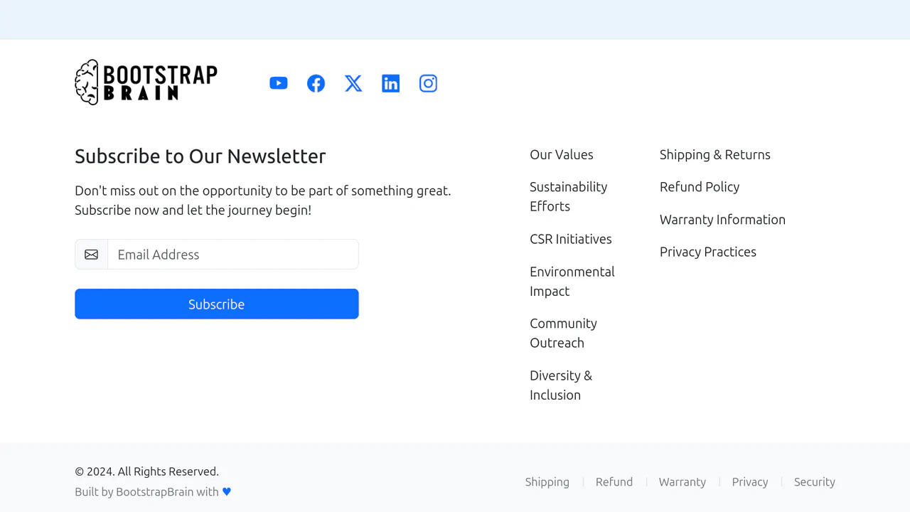 Bootstrap Footer with Email Signup