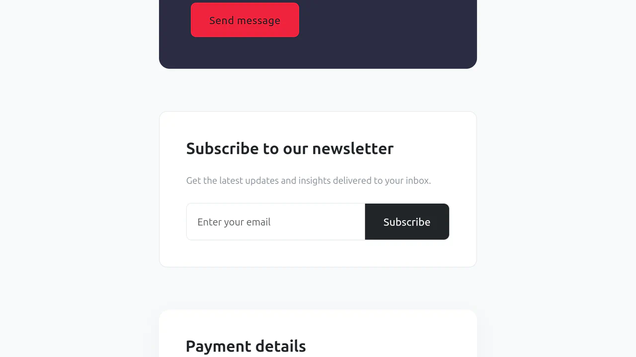 Modern Bootstrap Form Collection: Login, Contact, Newsletter, and Checkout