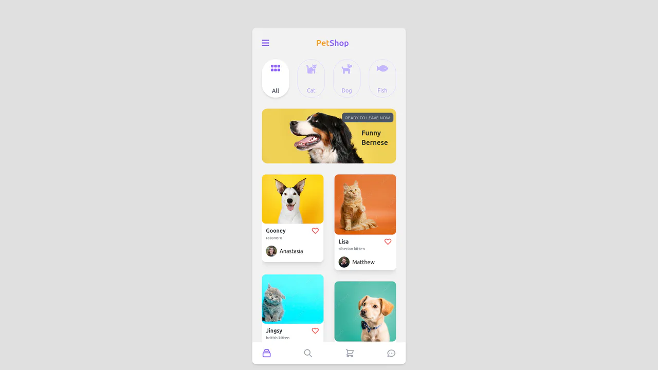 Online Pet Shop App with Tailwind