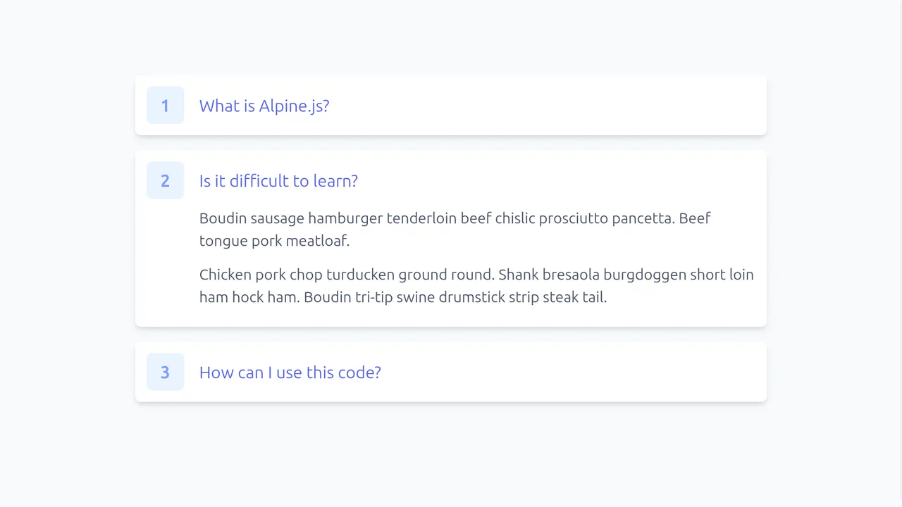 Smooth Accordion with Alpine.js and Tailwind CSS