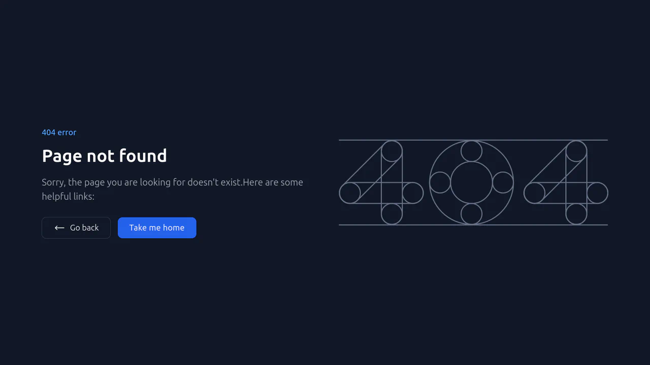 Tailwind CSS 404 Error Page with Dark/Light Mode Support