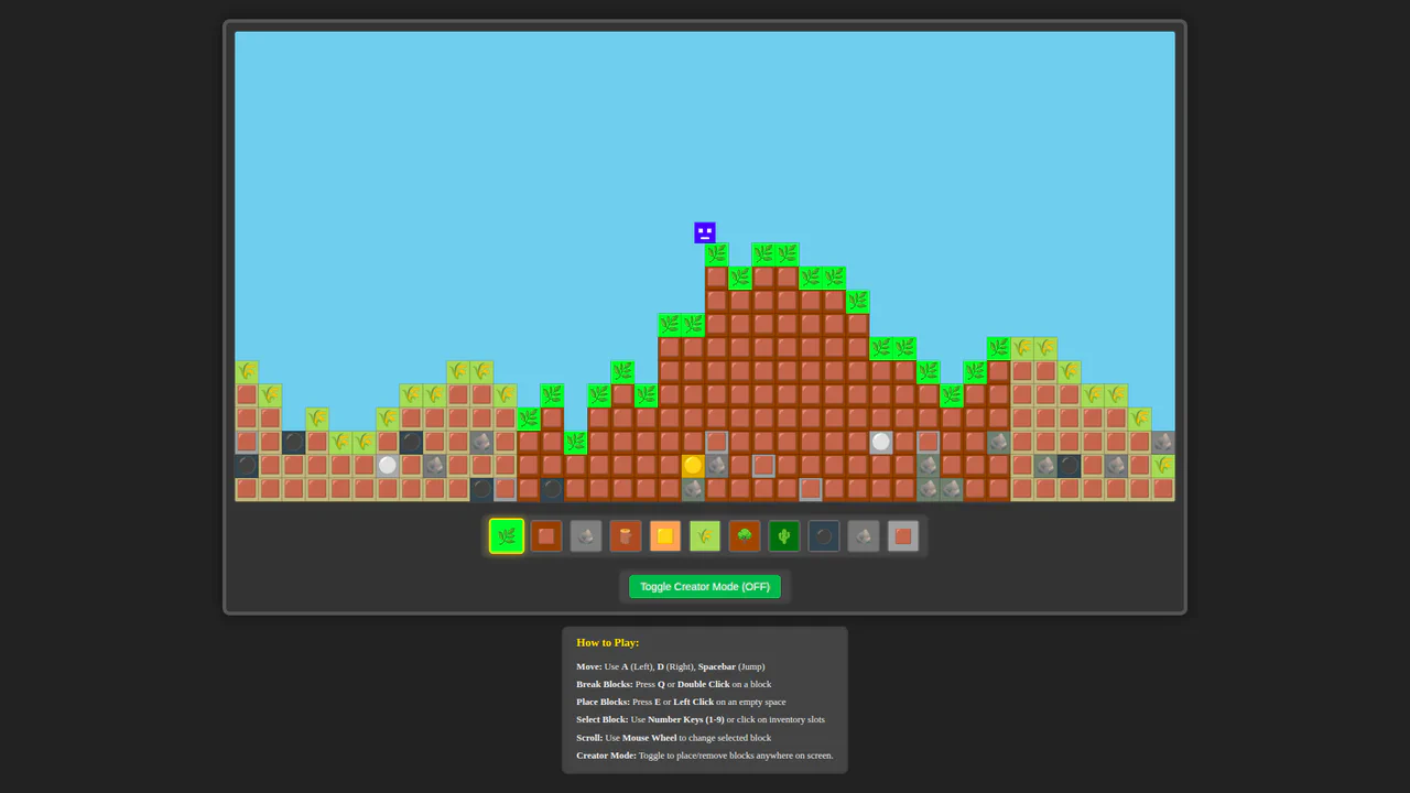 Minecraft 2D Mini Game