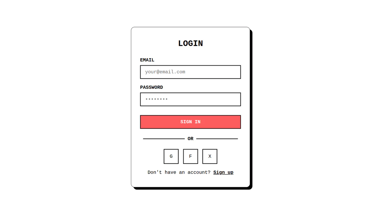 Neo-Brutalism Login Page using CSS