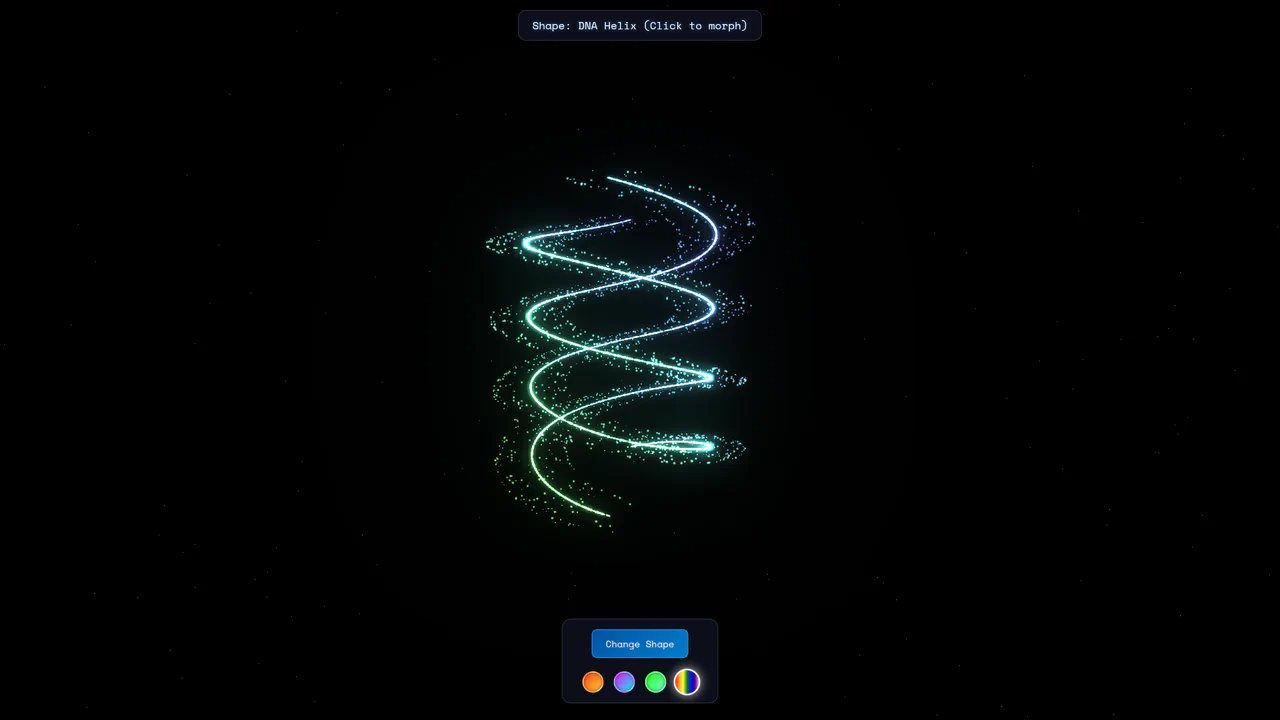 Three.js Particle Morphing Animation