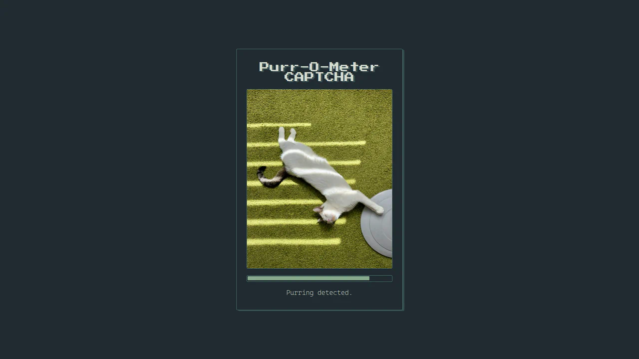 Purr-O-Meter CAPTCHA