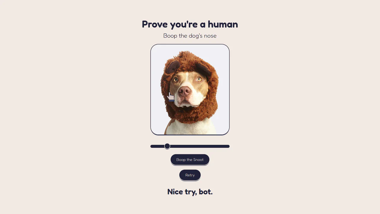 CAPTCHA Boop Slider