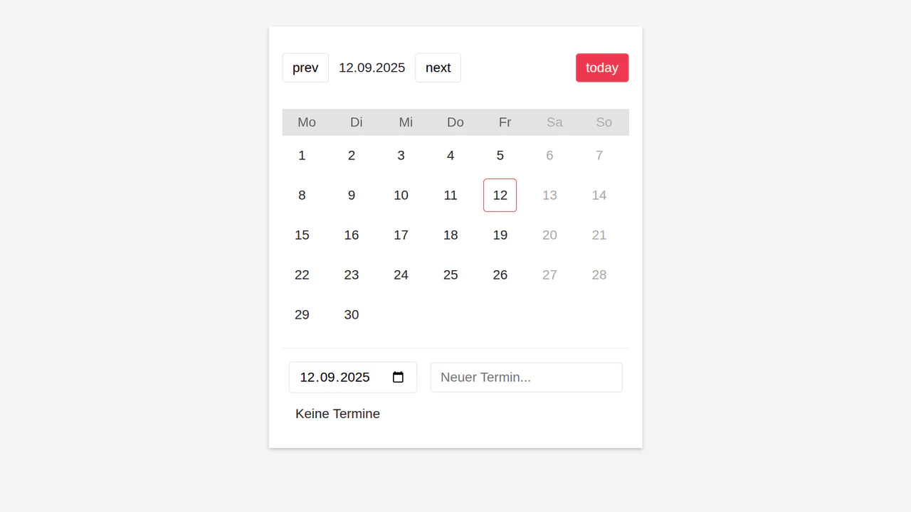 Modular React Calendar Component