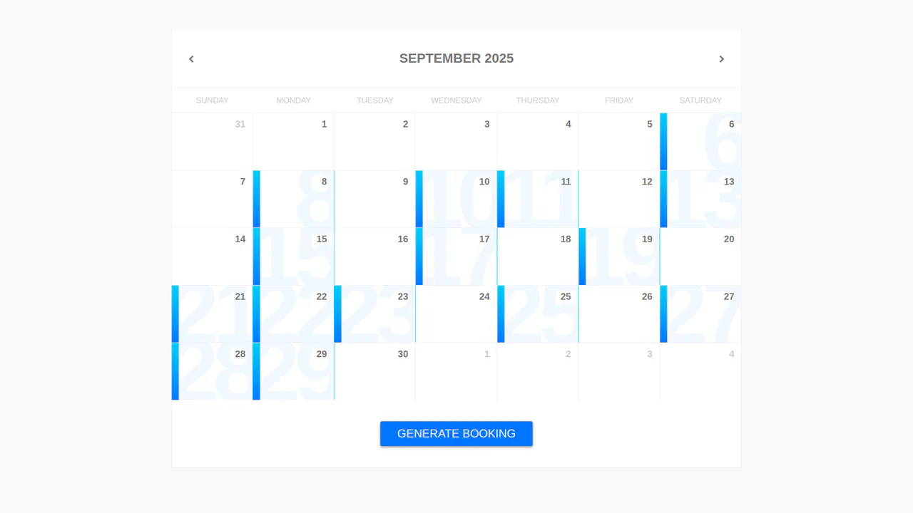 React Booking Calendar