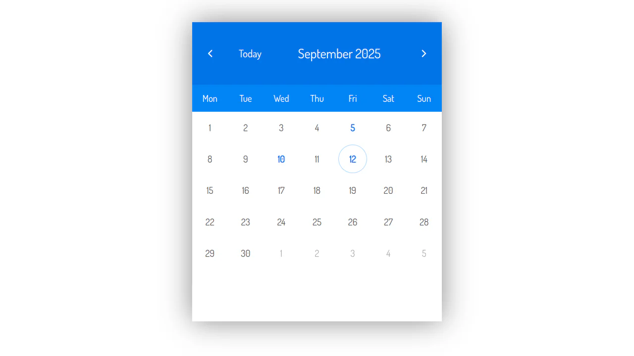 React Calendar with Events