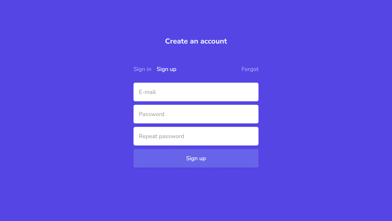 React Sign Up / Login Form