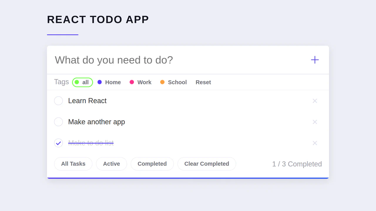 React Todo List with Functional Components