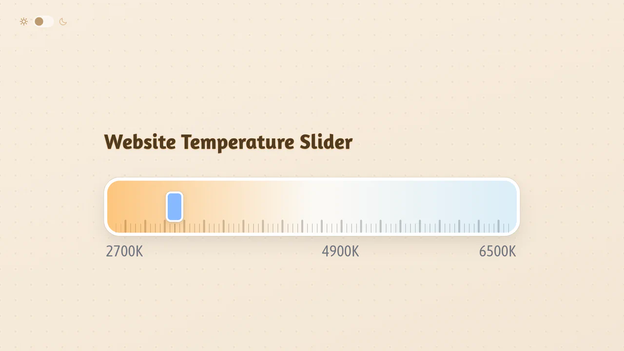 Website Temperature Slider with Color Overlay