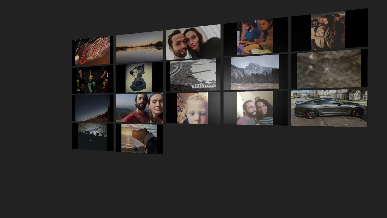 LUME Shiny 3D Image Grid (Webgl, Three.js)
