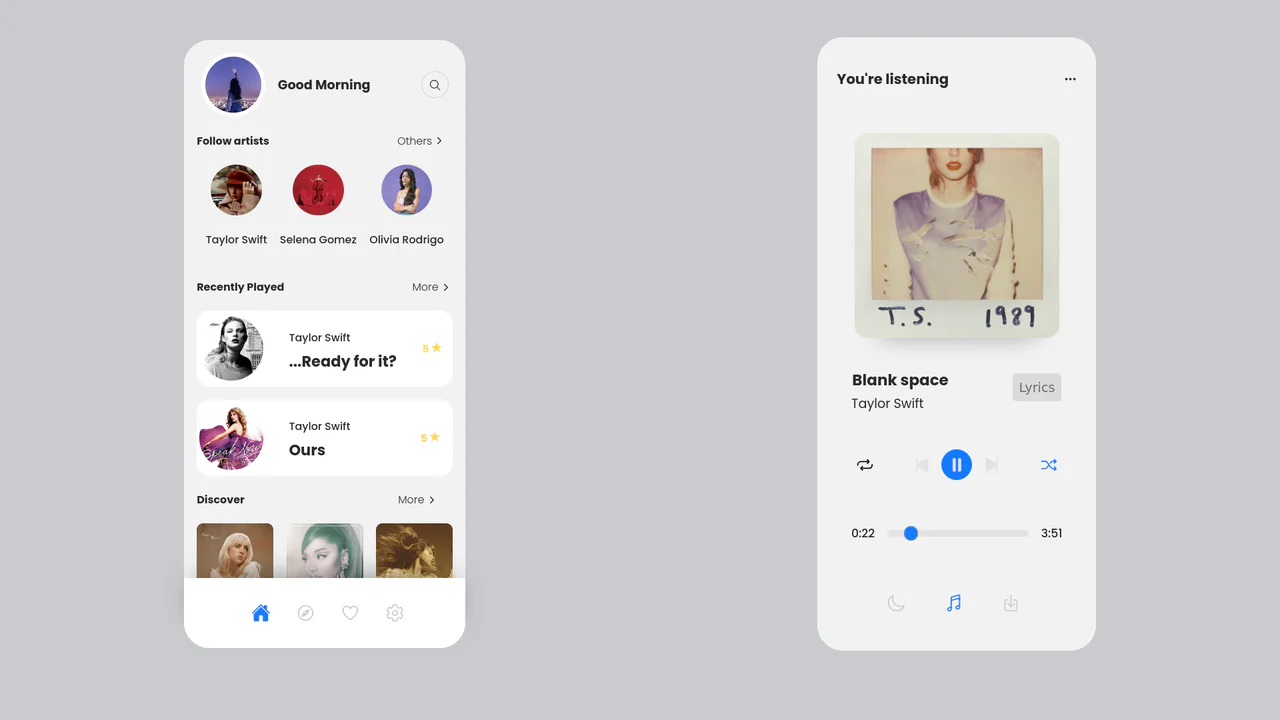 Responsive Music Player UI with Flexbox and Grid