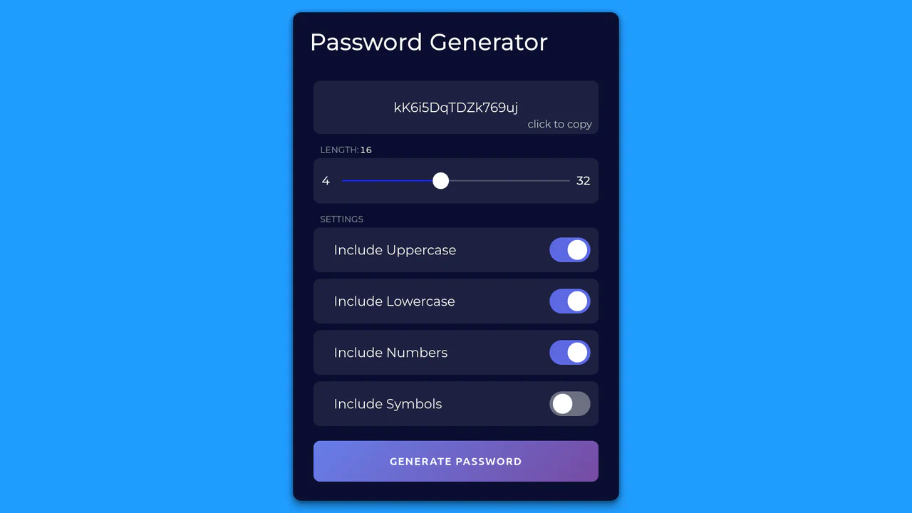 1 Javascript Password Generators