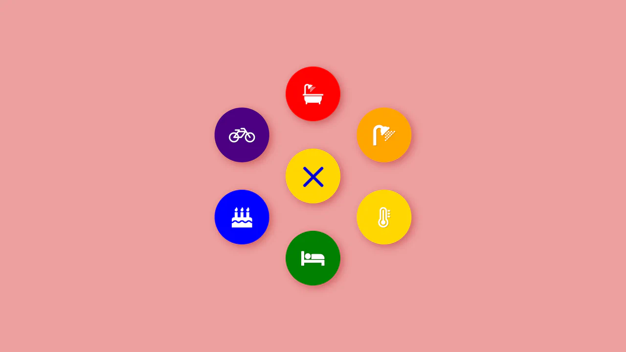 Colorful Popup Hamburger Menu