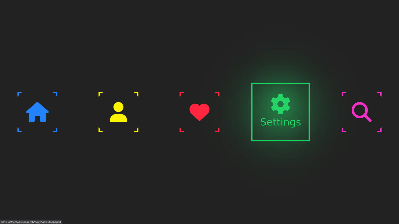 Neon Icon Hover Effect