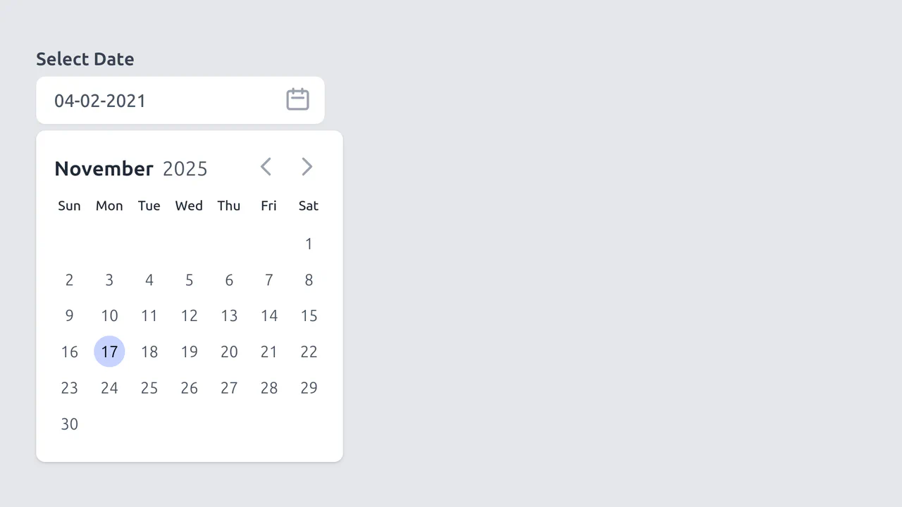 Datepicker with TailwindCSS and AlpineJS