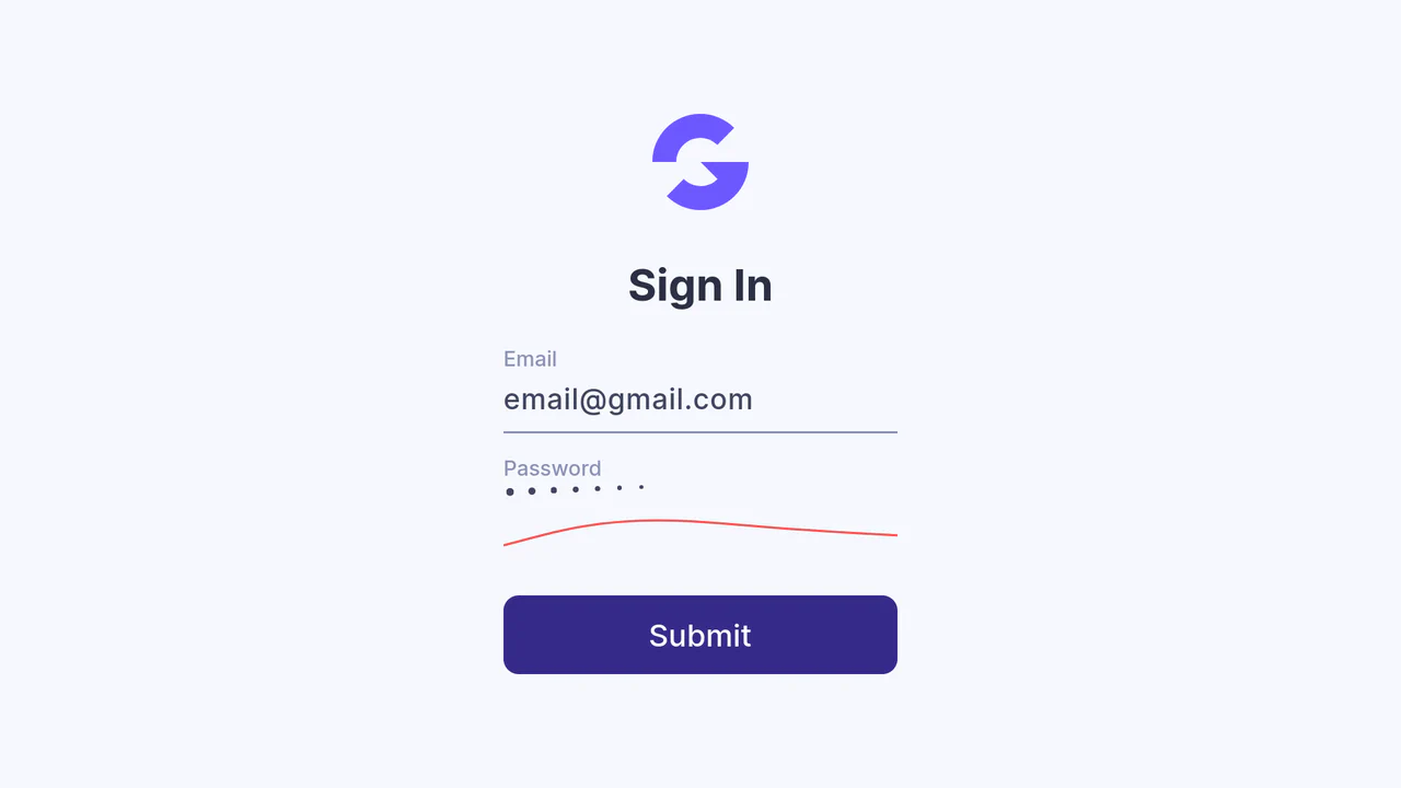 Password Error and Success Animation