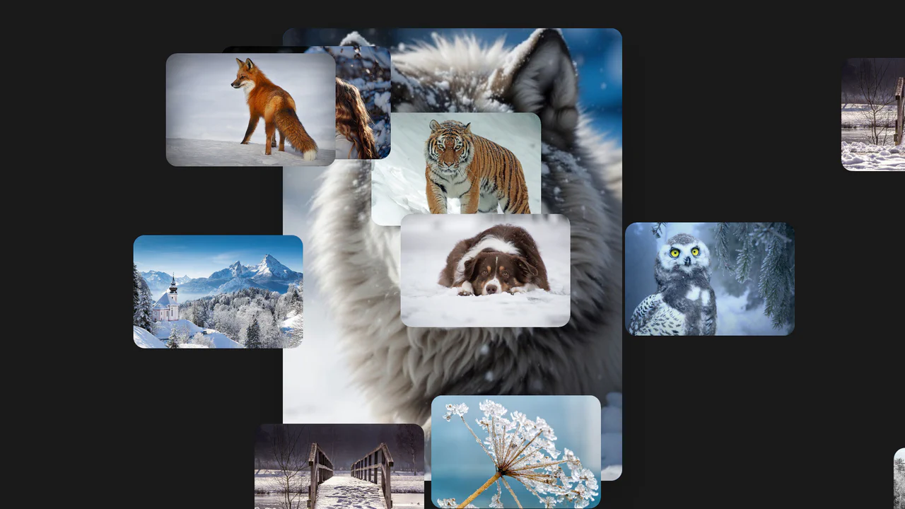 Interactive Card with Floating Lightbox Images