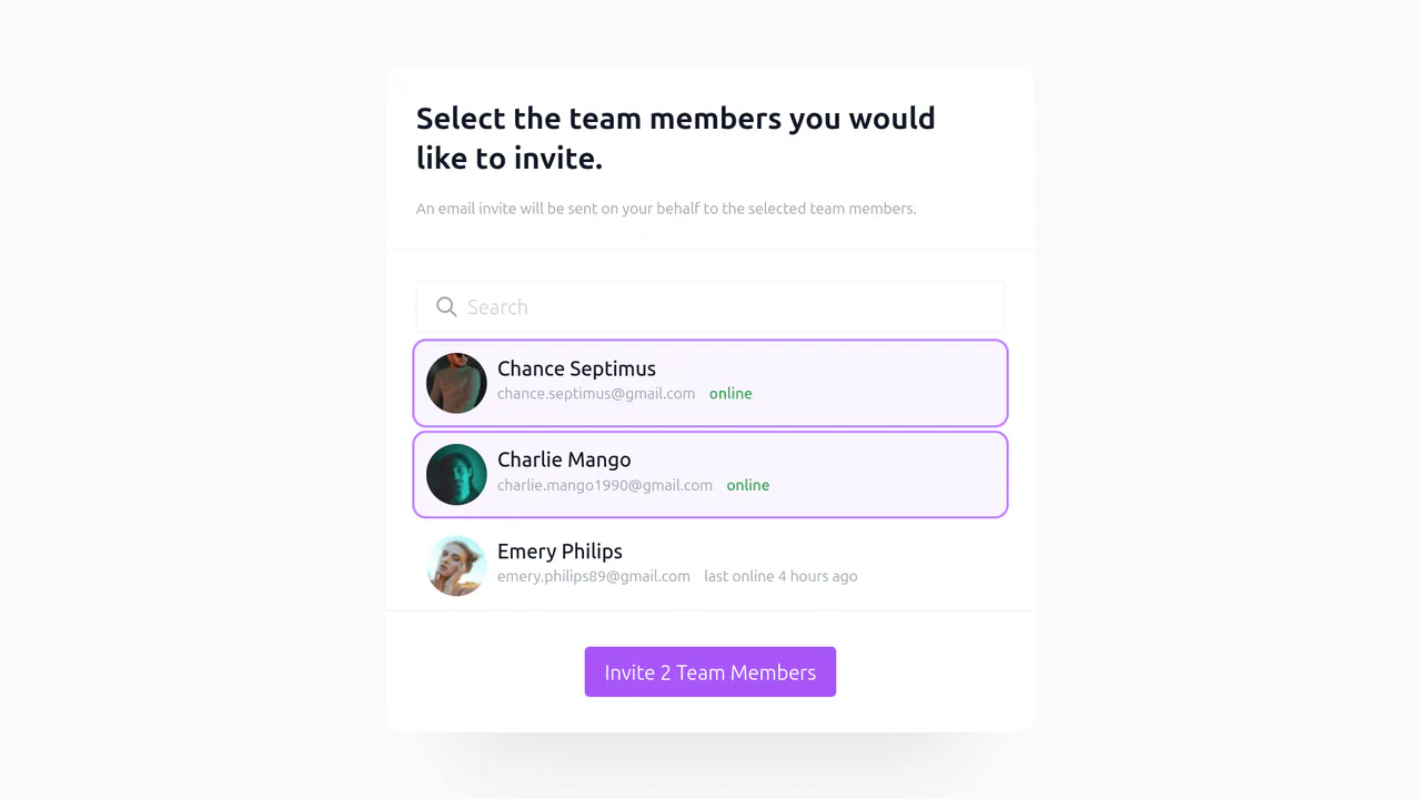 Tailwind and Alpine.js Invite Modal
