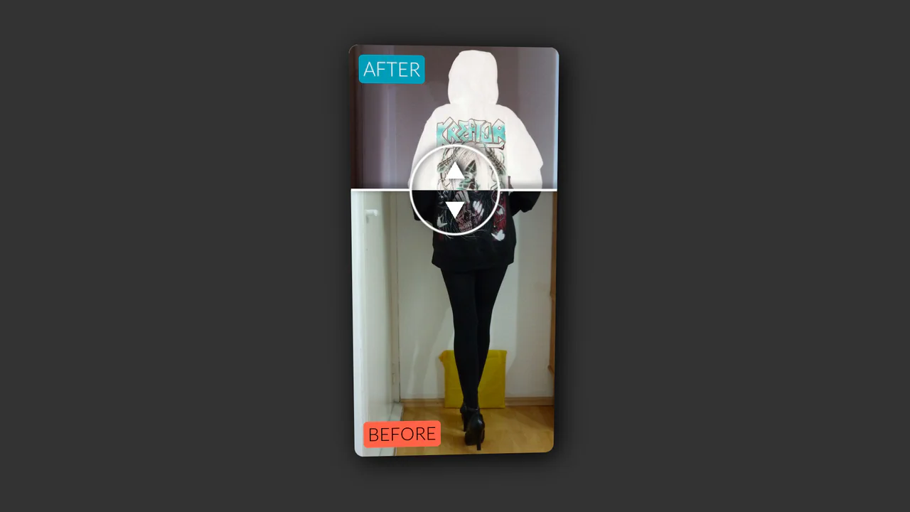 Vertical Original vs. Negative Card (Hover and Drag)