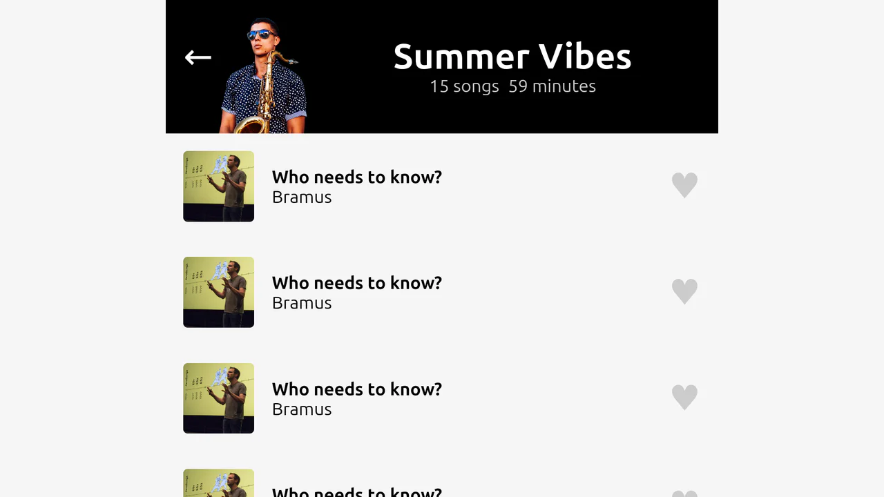 View Transitions: Playlist Header