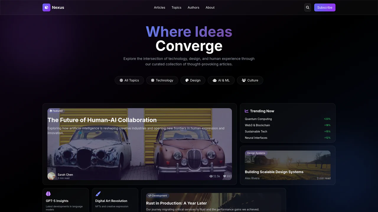 Blog Layout (2025 UI Trends)