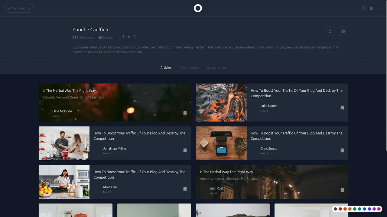 Blog UI with Tailwind CSS