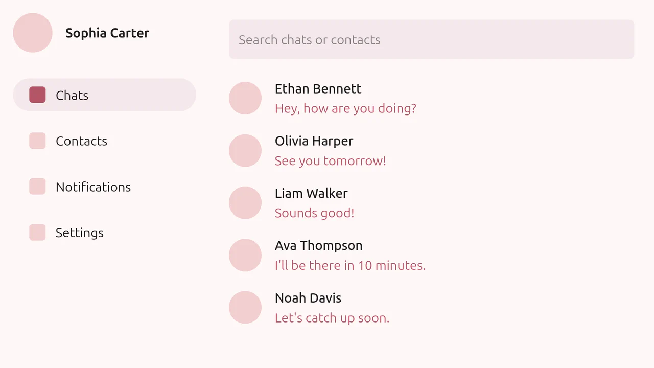Chat Dashboard in Tailwind