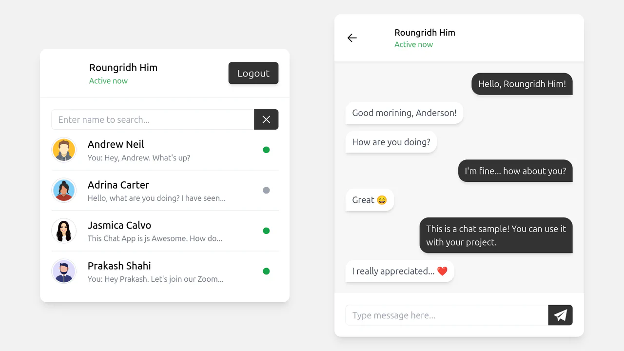 Chat Sample (Tailwind CSS)