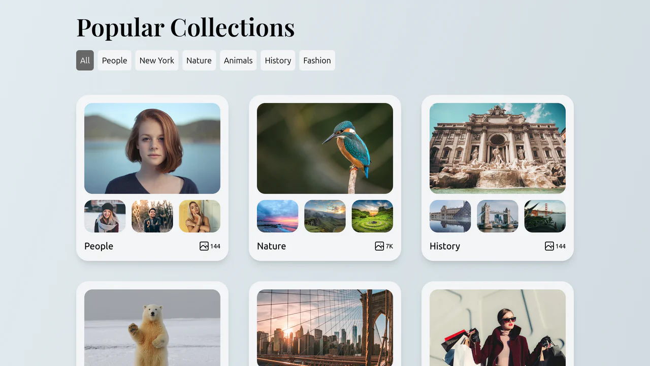 Collections List with Filtering