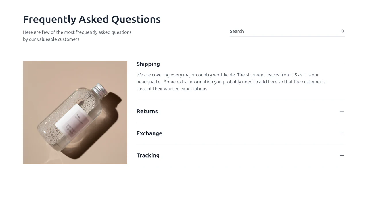 Free Tailwind CSS FAQs Component