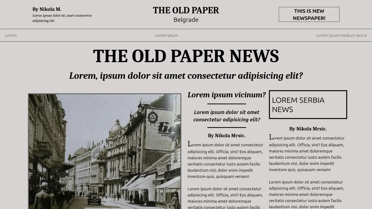Newspaper Layout with Tailwind CSS