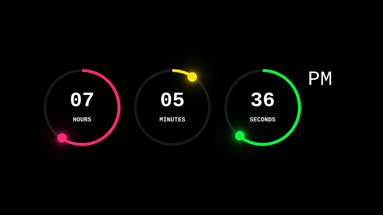 Stylish Digital Clock in Tailwind
