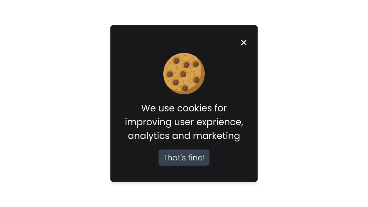 Tailwind CSS Cookie Popup