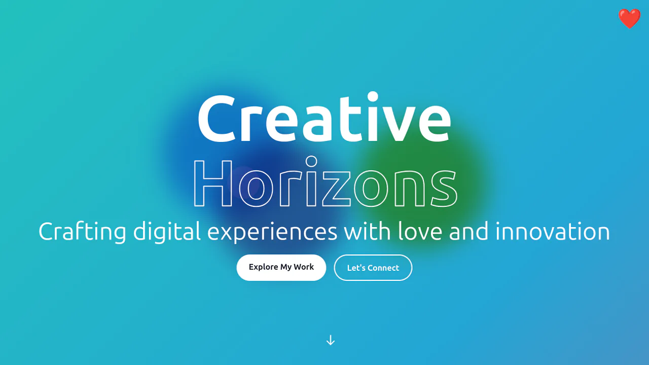 Creative Horizons: Interactive Hero Section