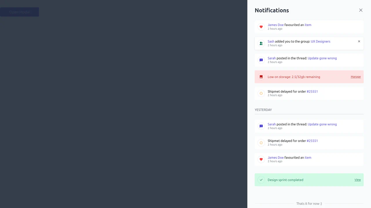 Free Tailwind CSS Notification Component