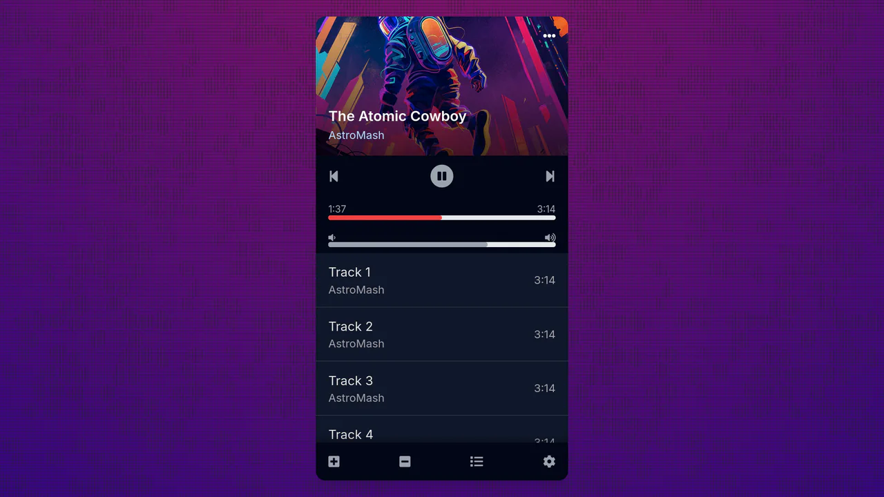 Tailwind and React Music Player UI
