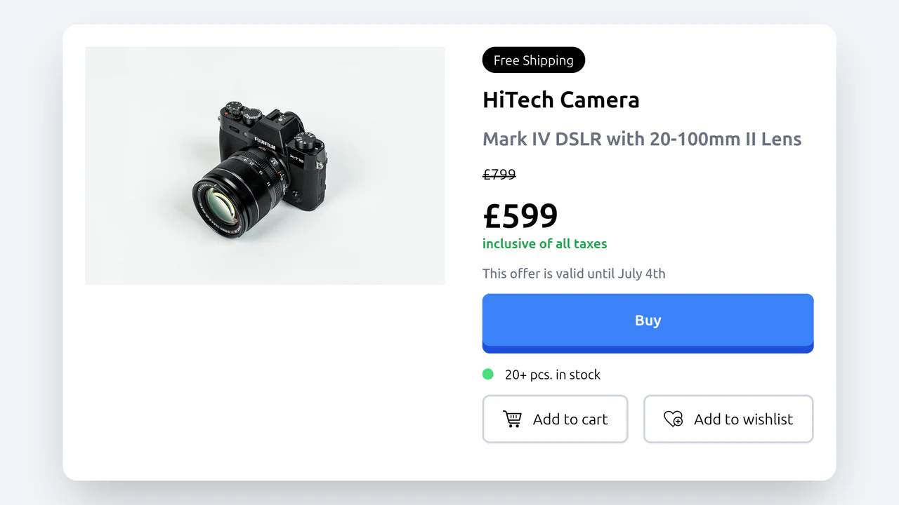 Tailwind Product Modal for E-commerce Website