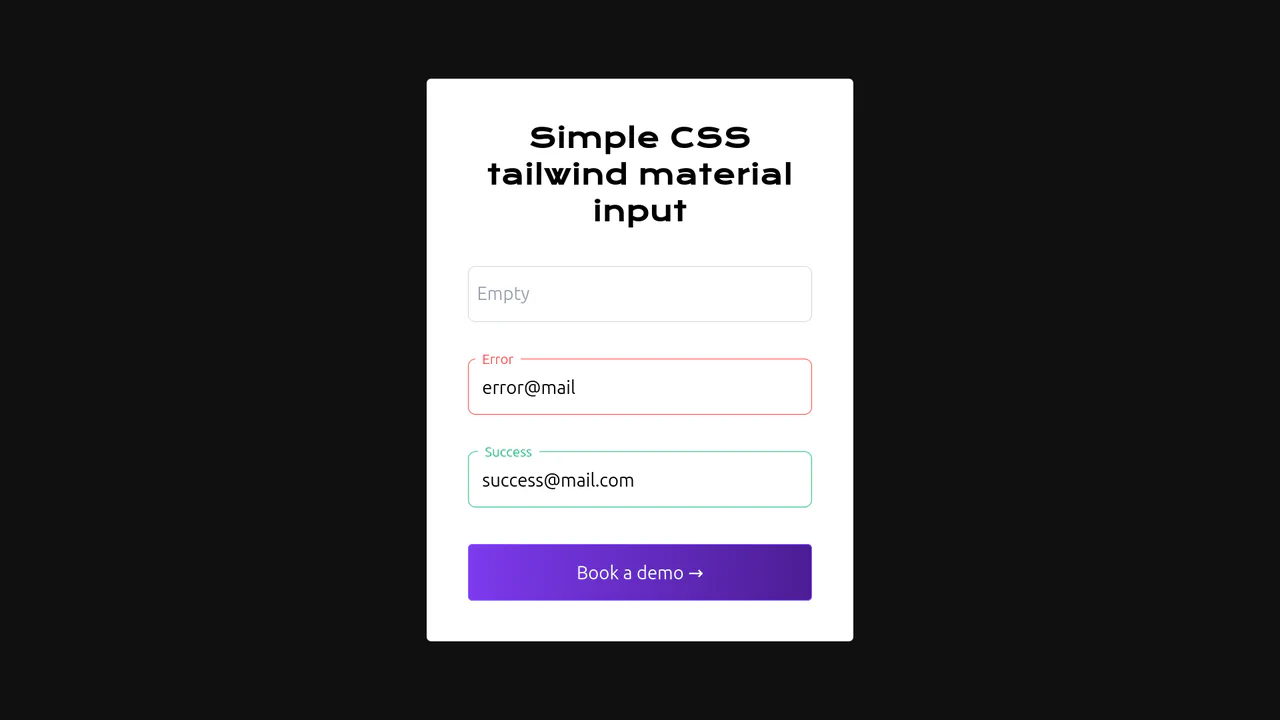 Tailwind CSS Material Input