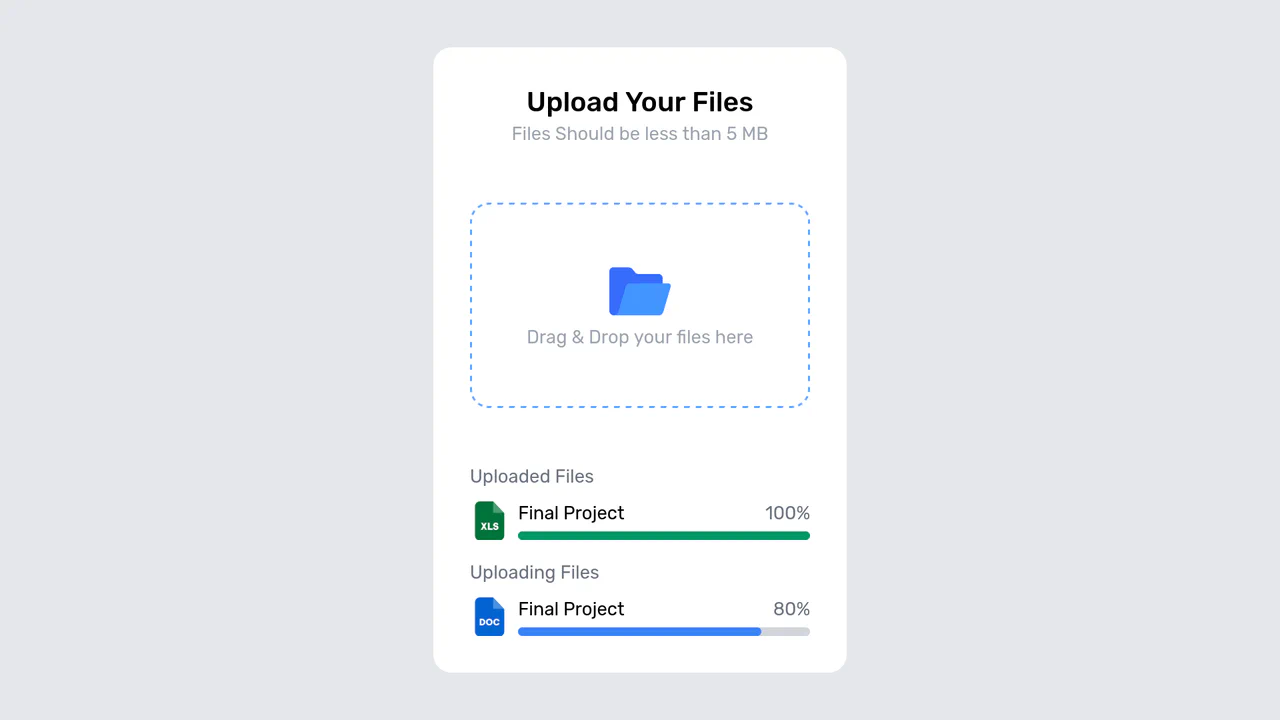 File Uploader UI with Tailwind CSS