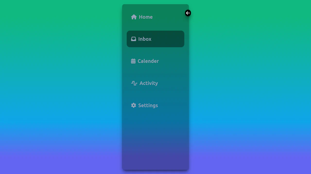 Glassmorphic Sidebar with Tailwind
