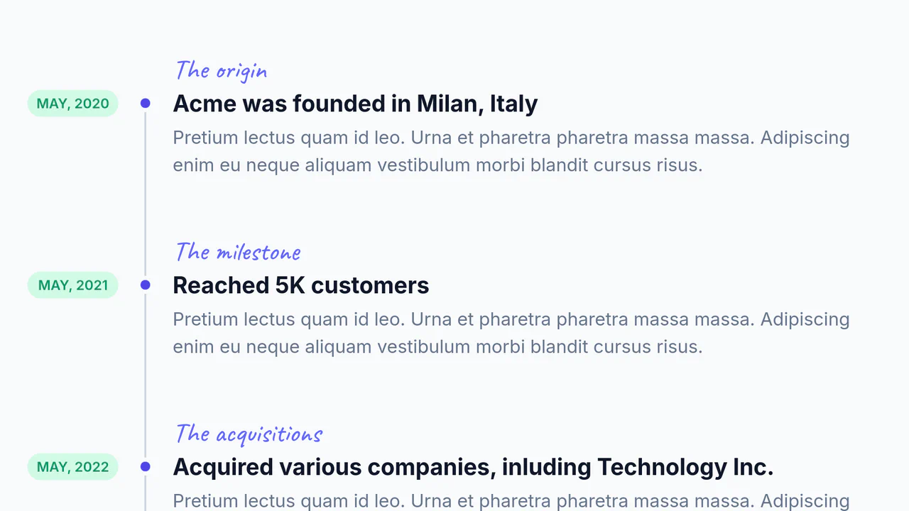 Tailwind CSS Vertical Timelines Examples