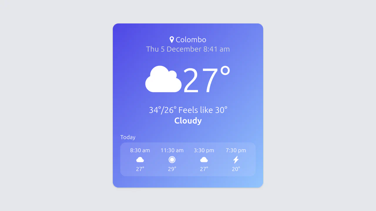 Weather Widget UI